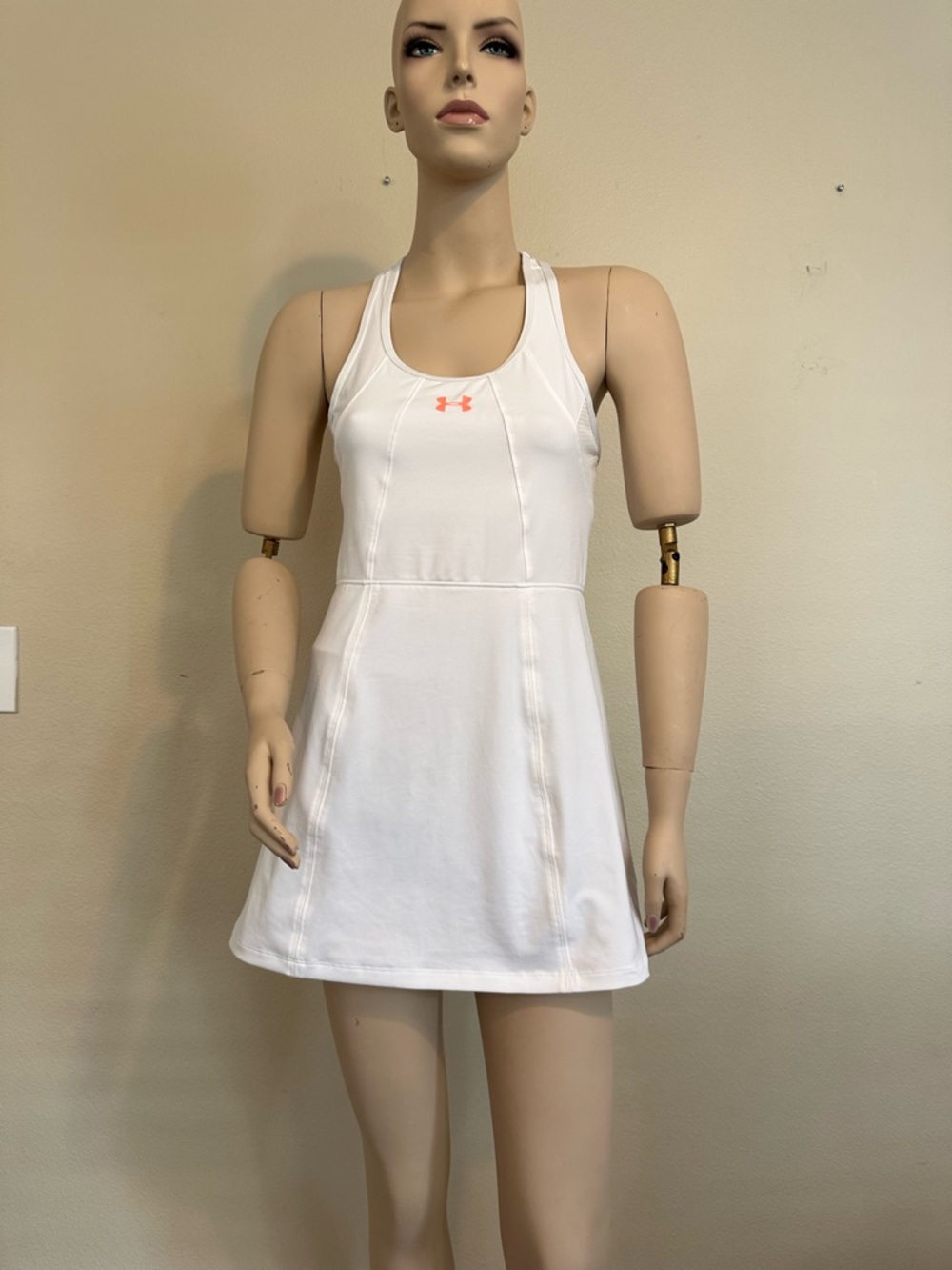 Under Armour HeatGear White Racerback Tennis Golf Athletic Dress - Medium
